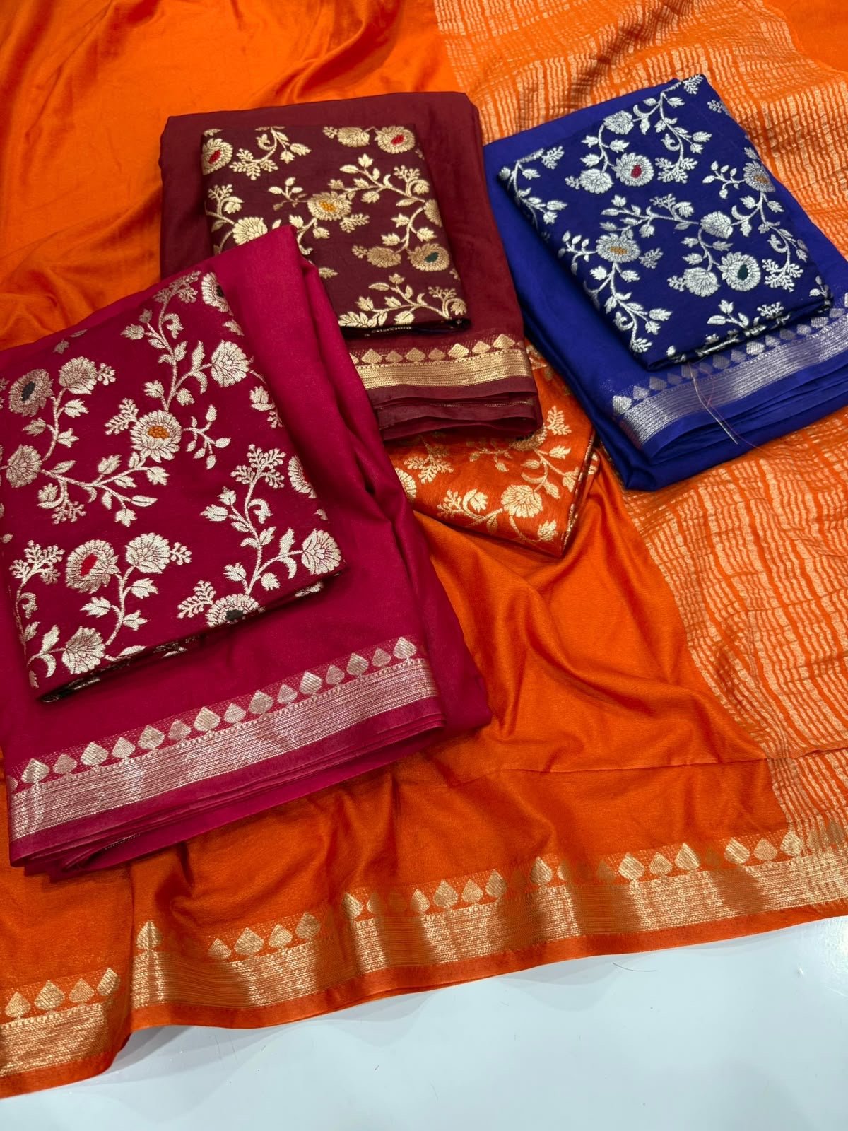 💖 premium mysore viscose silk saree with benarasi blouse