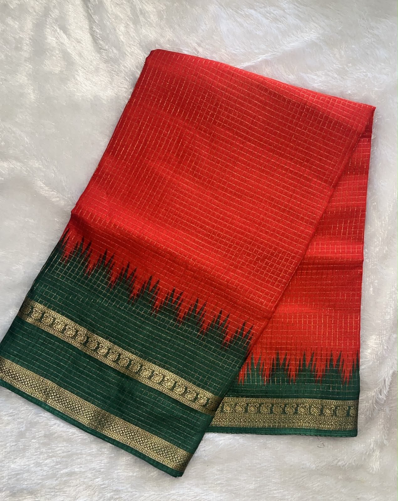 🧡 vibrant orange & chocolate brown uniform saree 🤎🥻