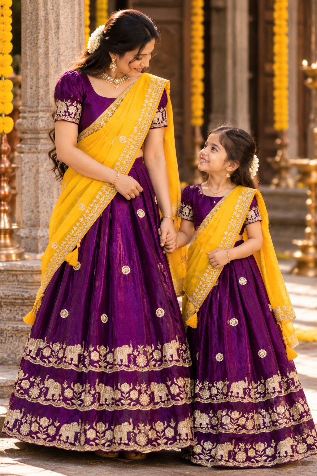 Deep Purple & Mustard Yellow